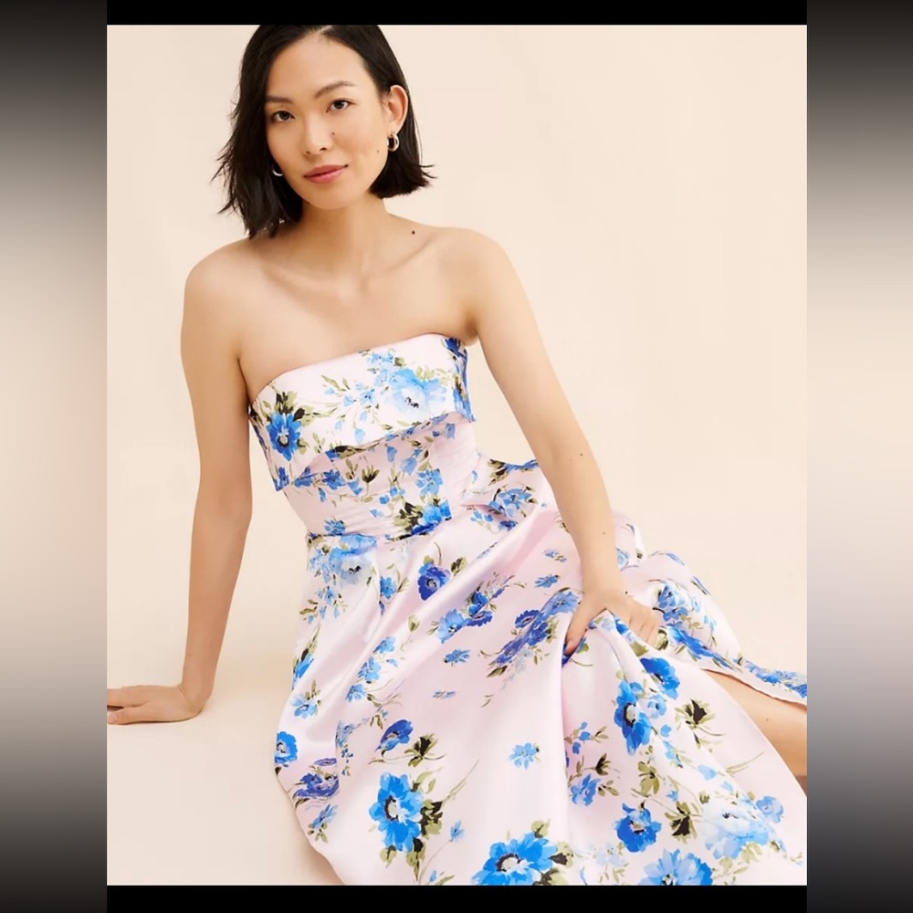 Anthropology If By the Sea Strapless Floral Gown. - Picture 2 of 5